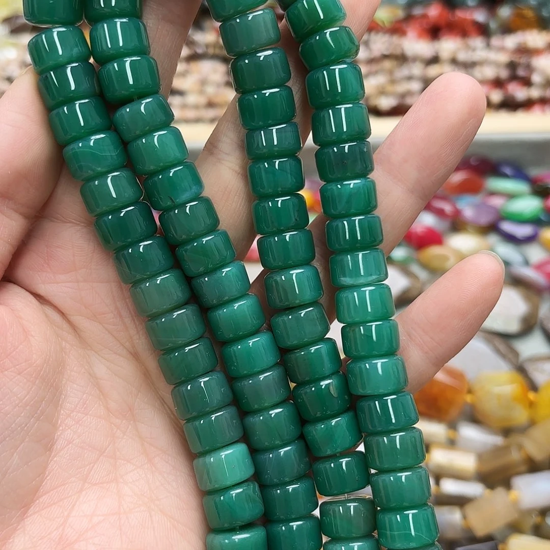 玛瑙/玉髓未镶嵌珠宝半成品卡12绿玛大直切一条