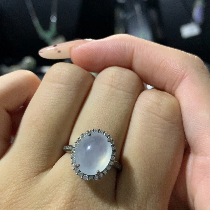 翡翠银S925镶嵌戒指