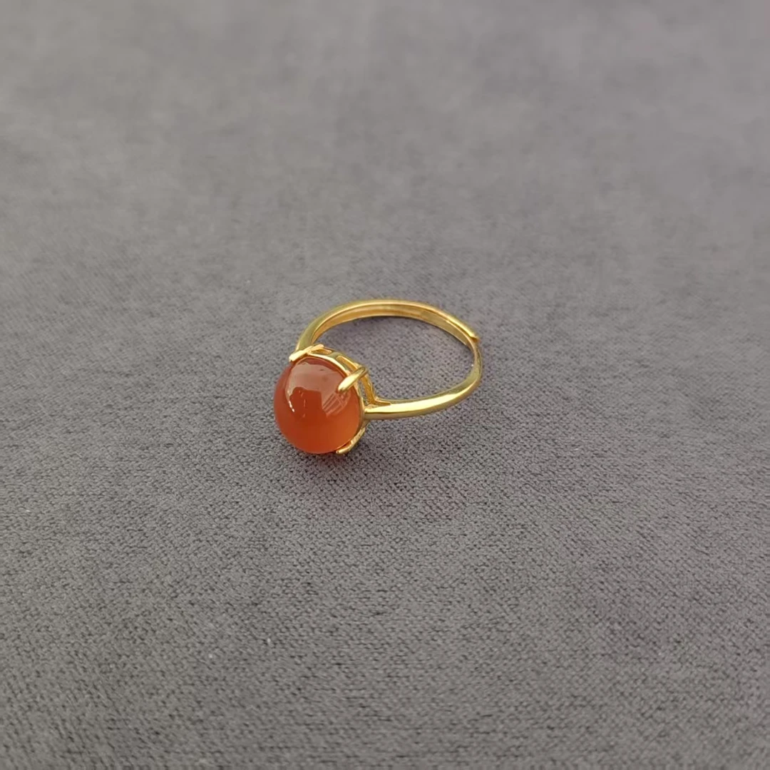 【欣妈珠宝】原矿宝山冰红戒指#6169（多样性发一）