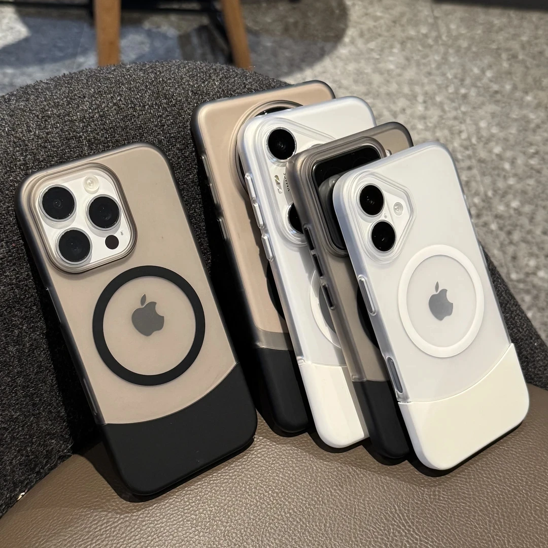 奥菲顿磨砂肤感上下拼接磁吸适用苹果1615promax手机壳华为小米14