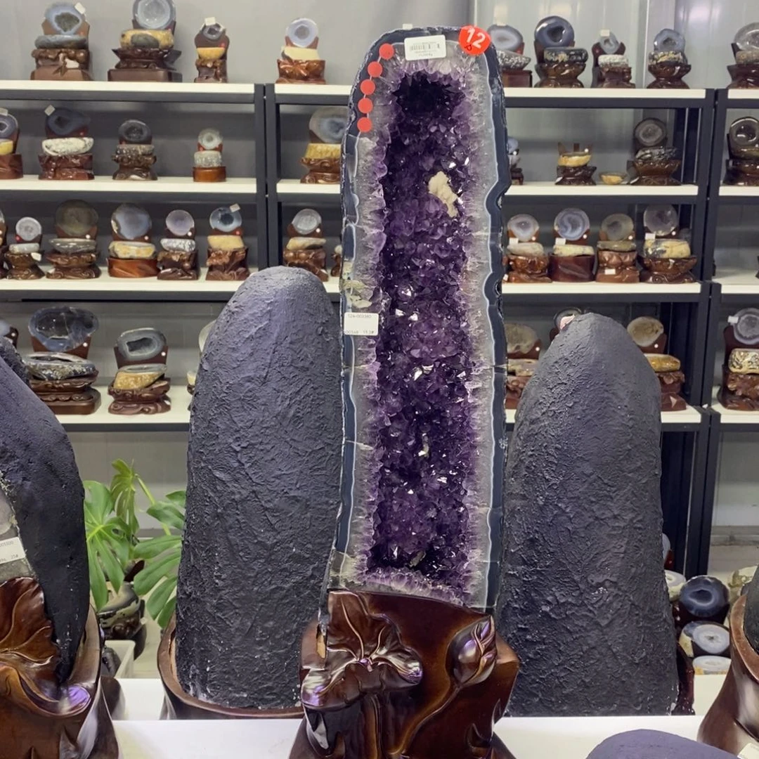 紫晶大型摆件（非配饰）银S925镶嵌75x22