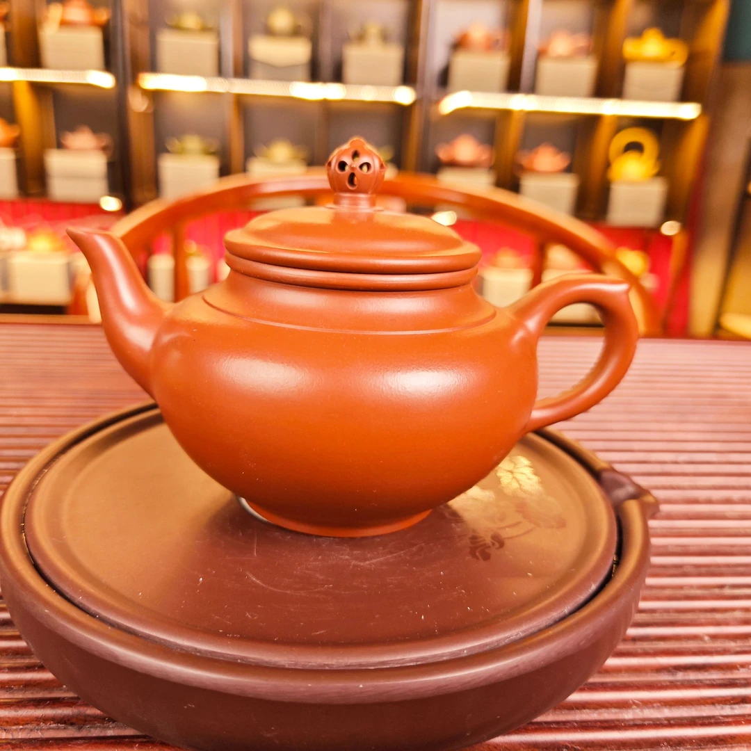 DT676镂空大品笑樱鸡血大红袍全手工紫砂壶