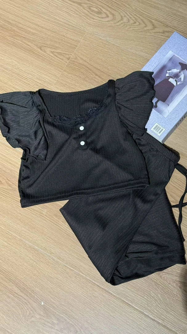 Miss huo 家居服 D 黑色 65232