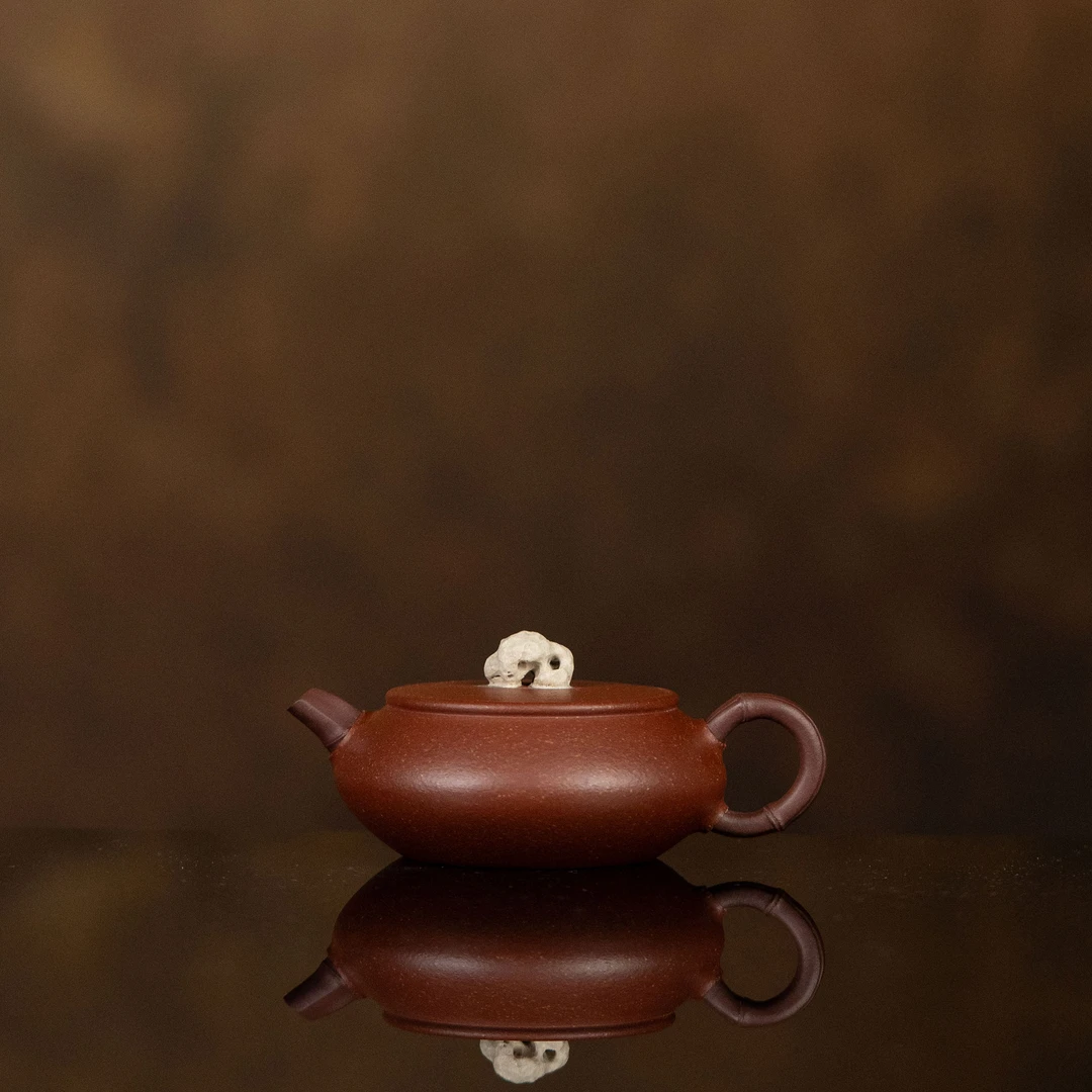 【利贞l扁竹石壶】原矿降坡泥约80cc手工制作紫砂壶ZH