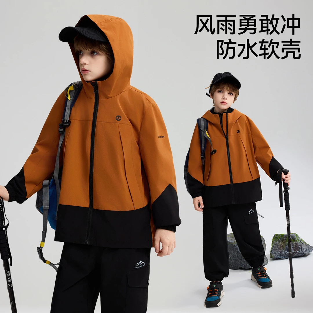 ASK JUNIOR【防水】外套2025秋季中大童户外运动登山软壳服男童上衣