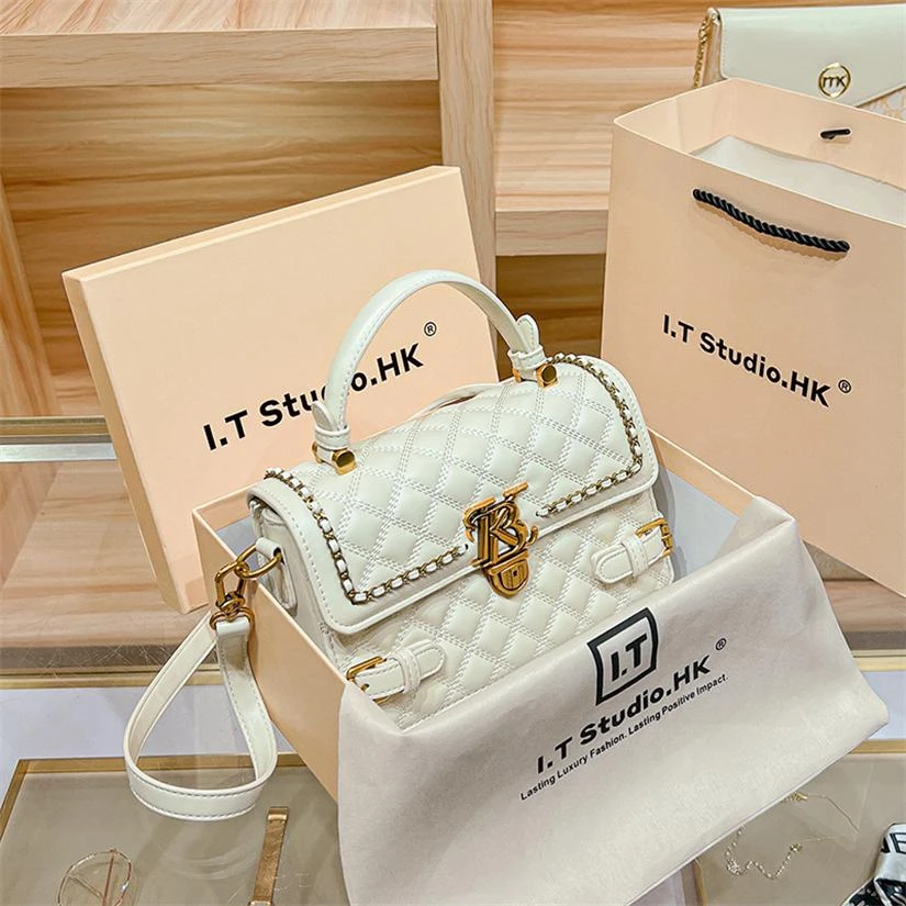 SAGCOA/尚蔻新款高端轻奢正品真皮洋气链条女包百搭单肩斜挎小包