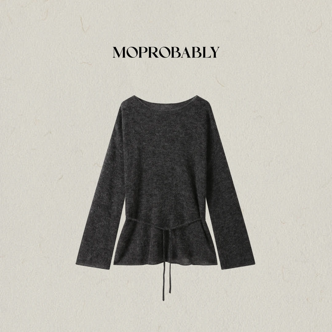 Moprobably李予诺「茂尼」"羊毛+马海毛"极简百搭套头毛衫L5376060