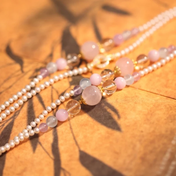 粉珑·银镶珍珠项链SY