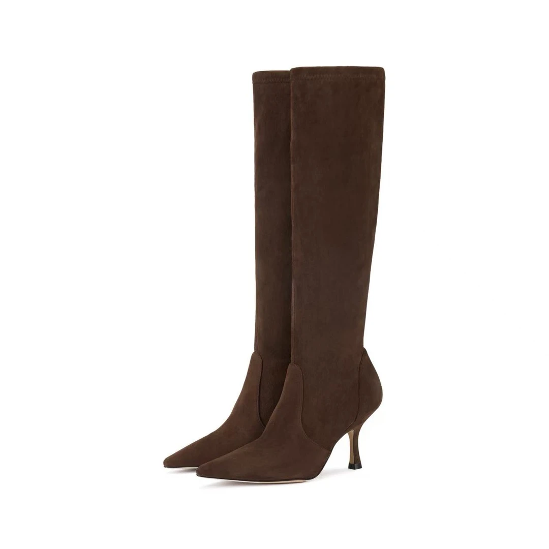 StuartWeitzman【北京东方】NAOMI 75 STRETCH BOOT桃木棕长靴