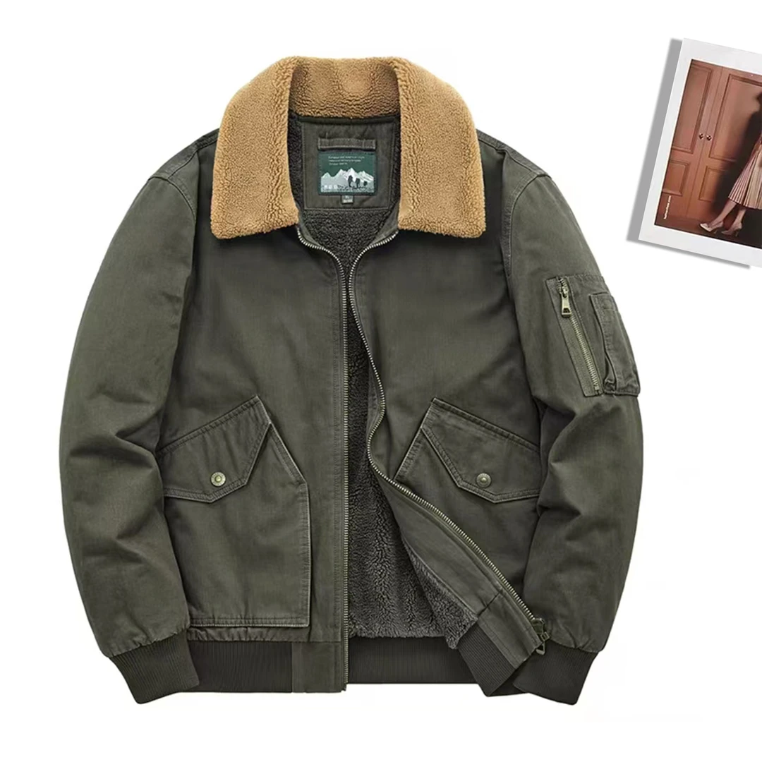 百搭新款工装风纯色男女同款休闲时尚翻领机车风保暖棉服秋冬6C96