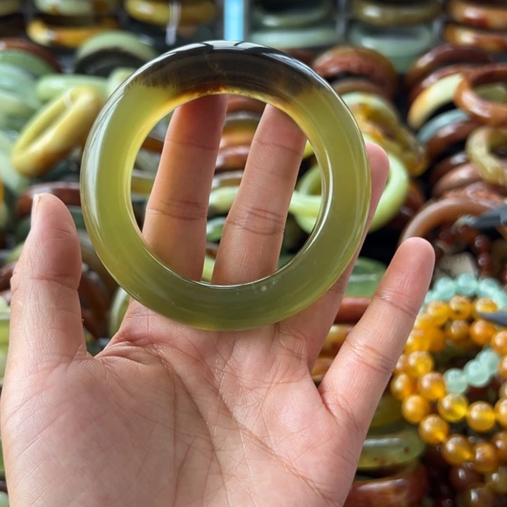 繁***锦蛇纹石玉合金手镯