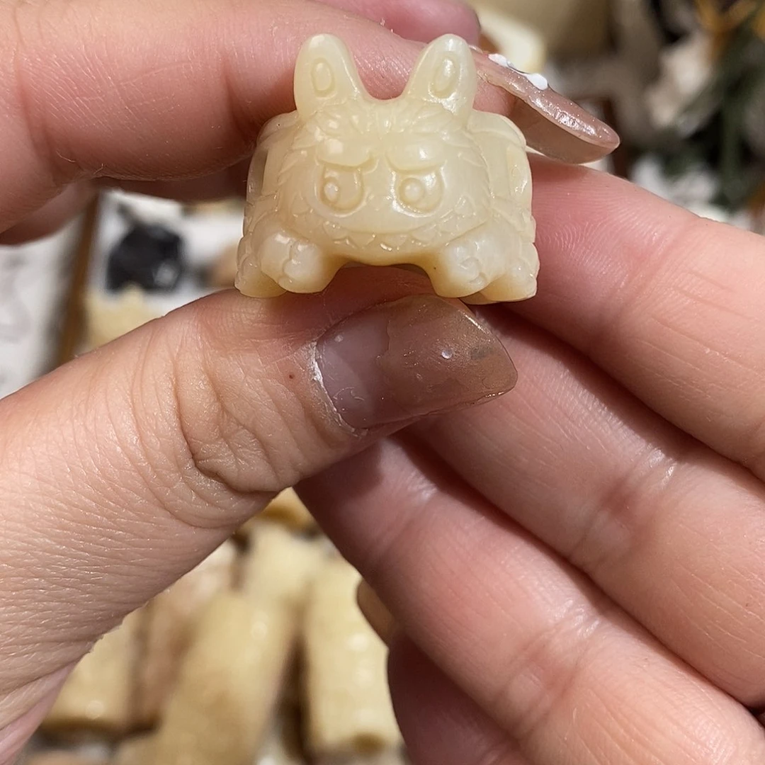 鹿骨把件尔*吨N6龙猫跑环内径20左右