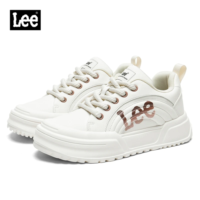Lee厚底小白鞋男款2025年春季百搭增高真皮男鞋时尚板鞋男休闲鞋