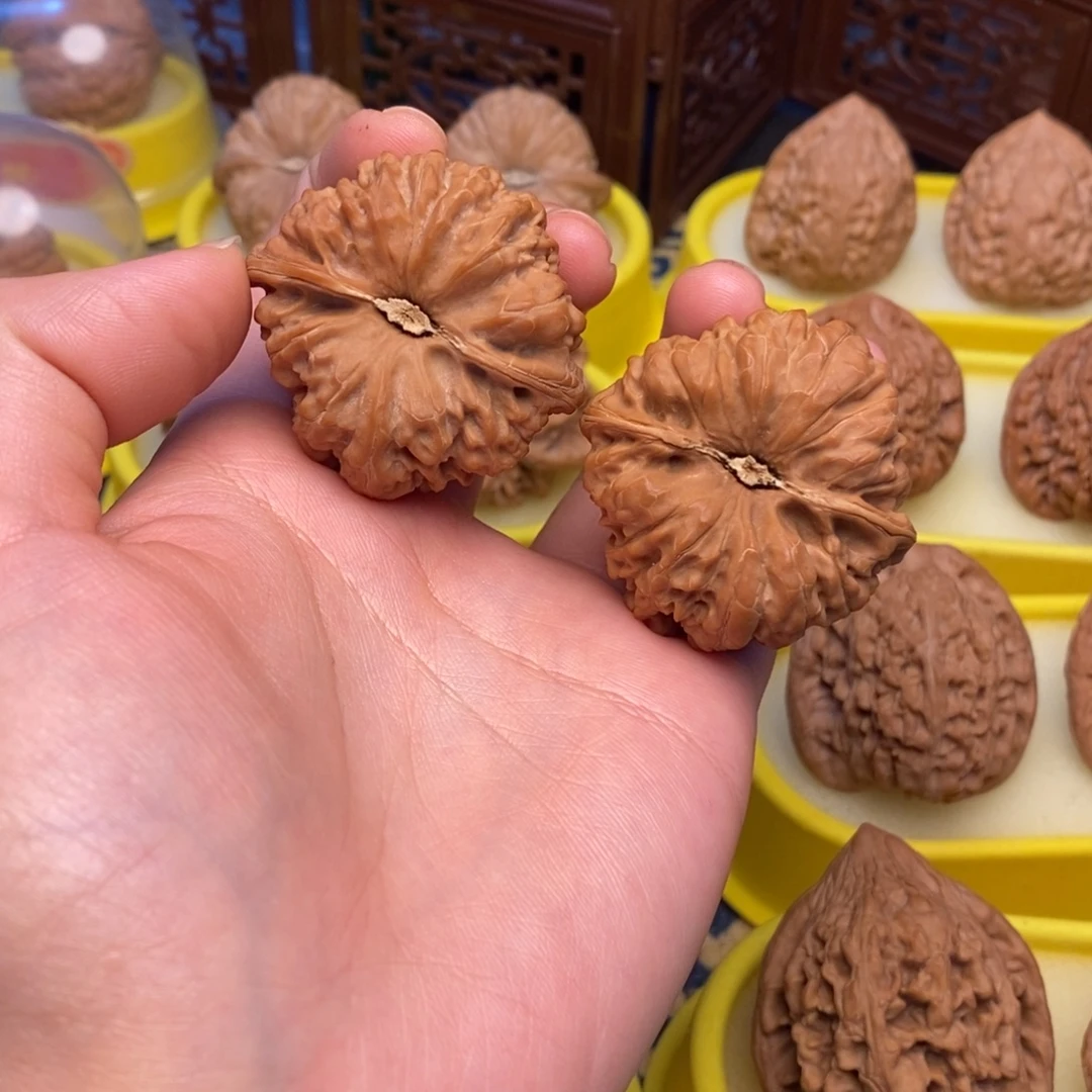 文玩核桃把件41平谷凹底