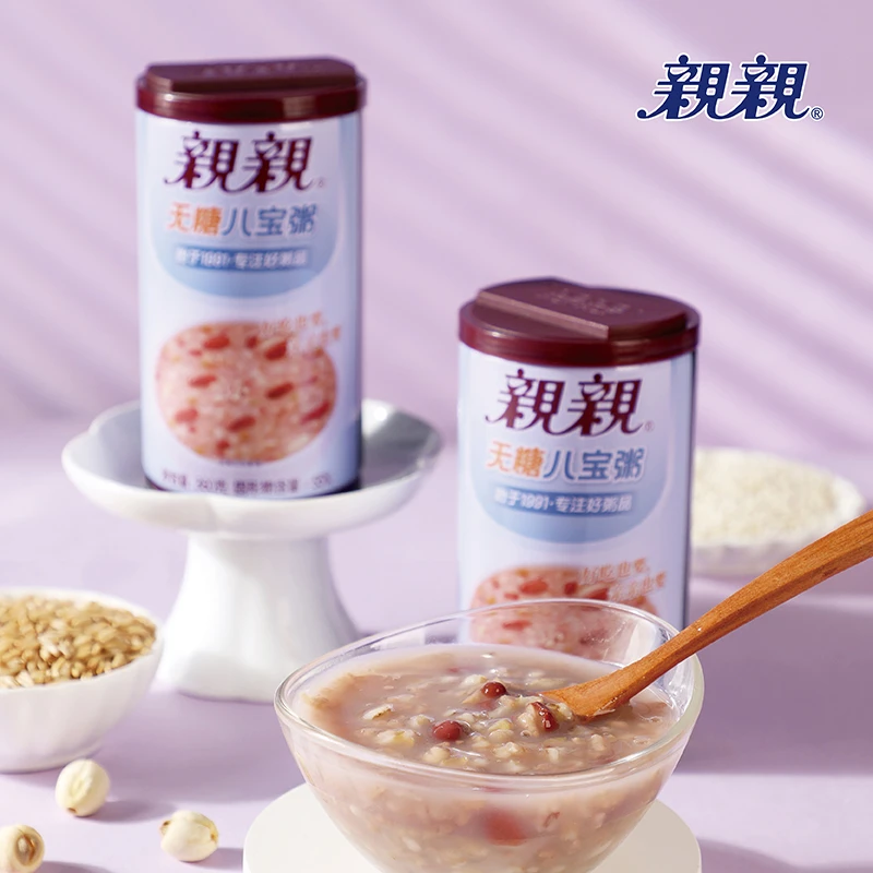 亲亲无糖八宝粥360g*6罐泡沫装整箱方便休闲食品无糖粥早餐速食粥