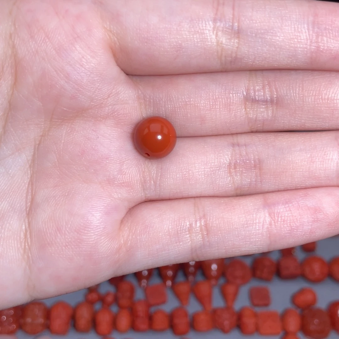 南红玛瑙瓦西圆珠9mm+未镶嵌