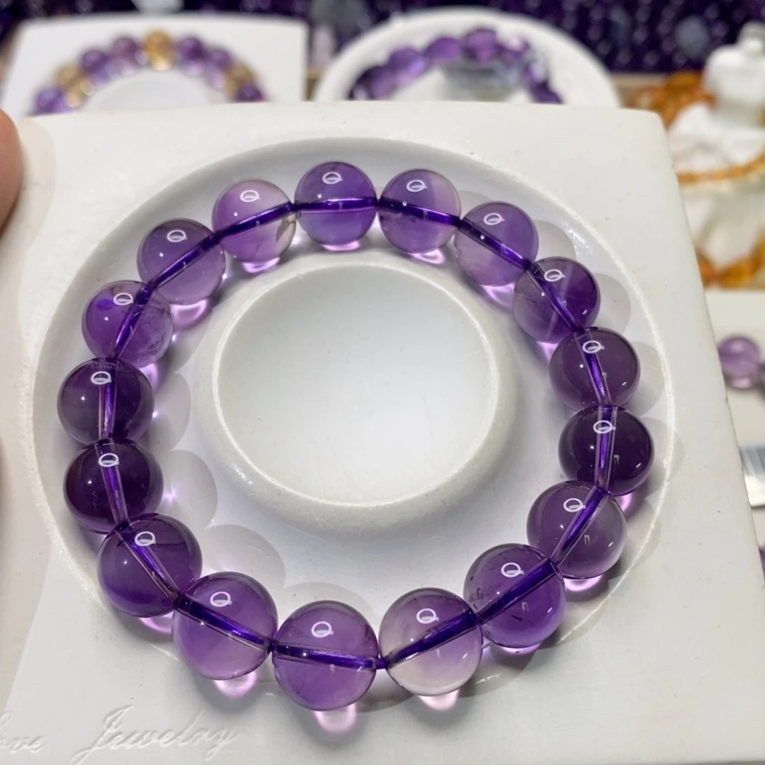 未镶嵌手链水晶巴西紫水晶11M