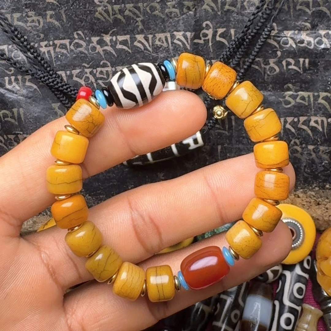 柏香籽/百香籽手串牦牛骨