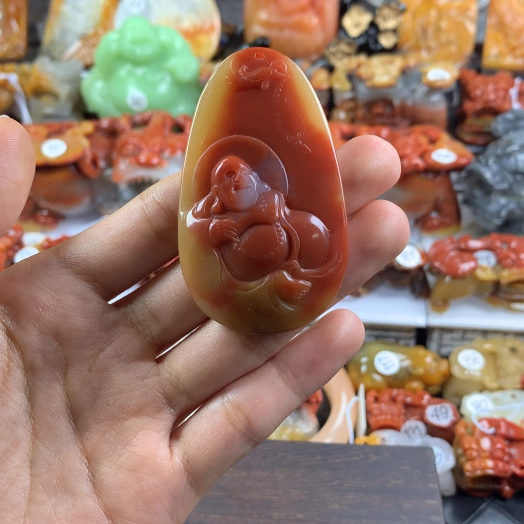 石英质玉（黄龙玉）未镶嵌挂件