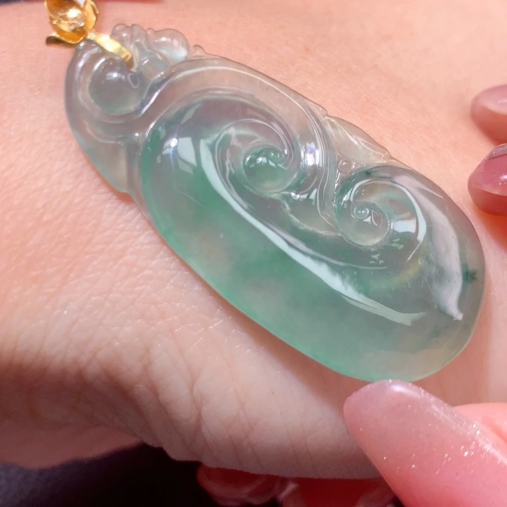 定制翡翠18K金镶嵌翡翠
