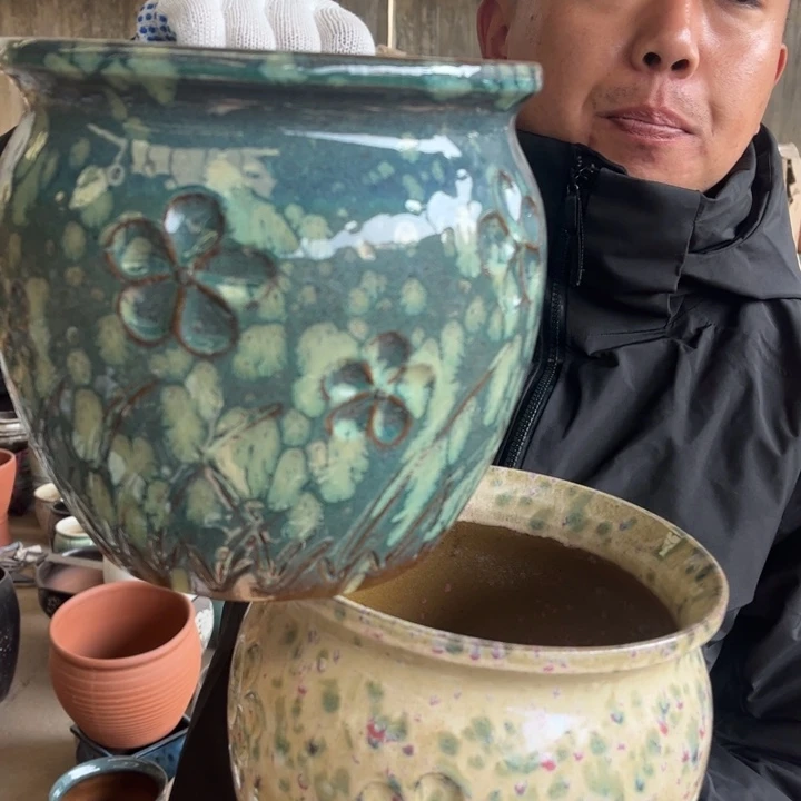 紫砂花盆高20口20————