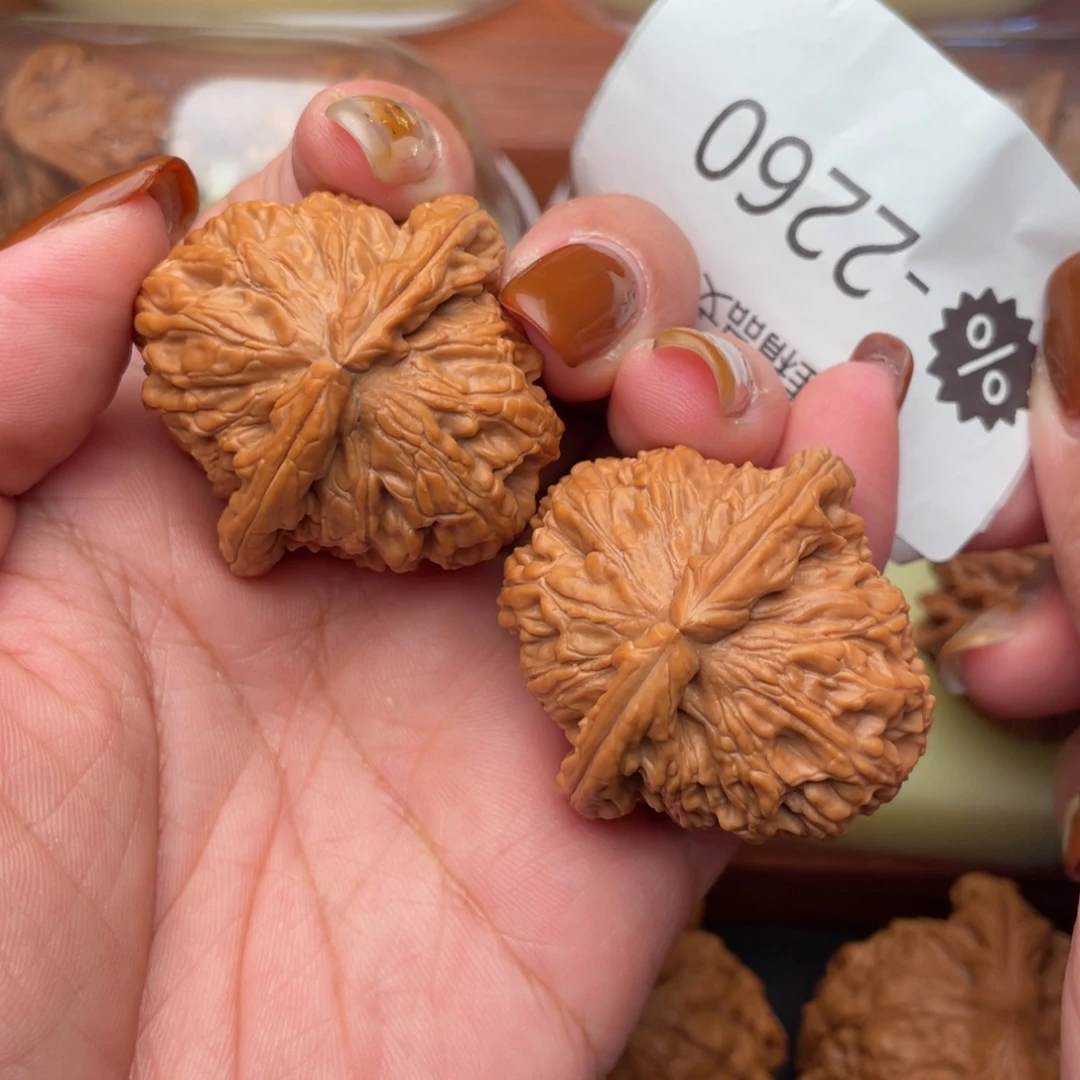 把件文玩核桃40精配三角白