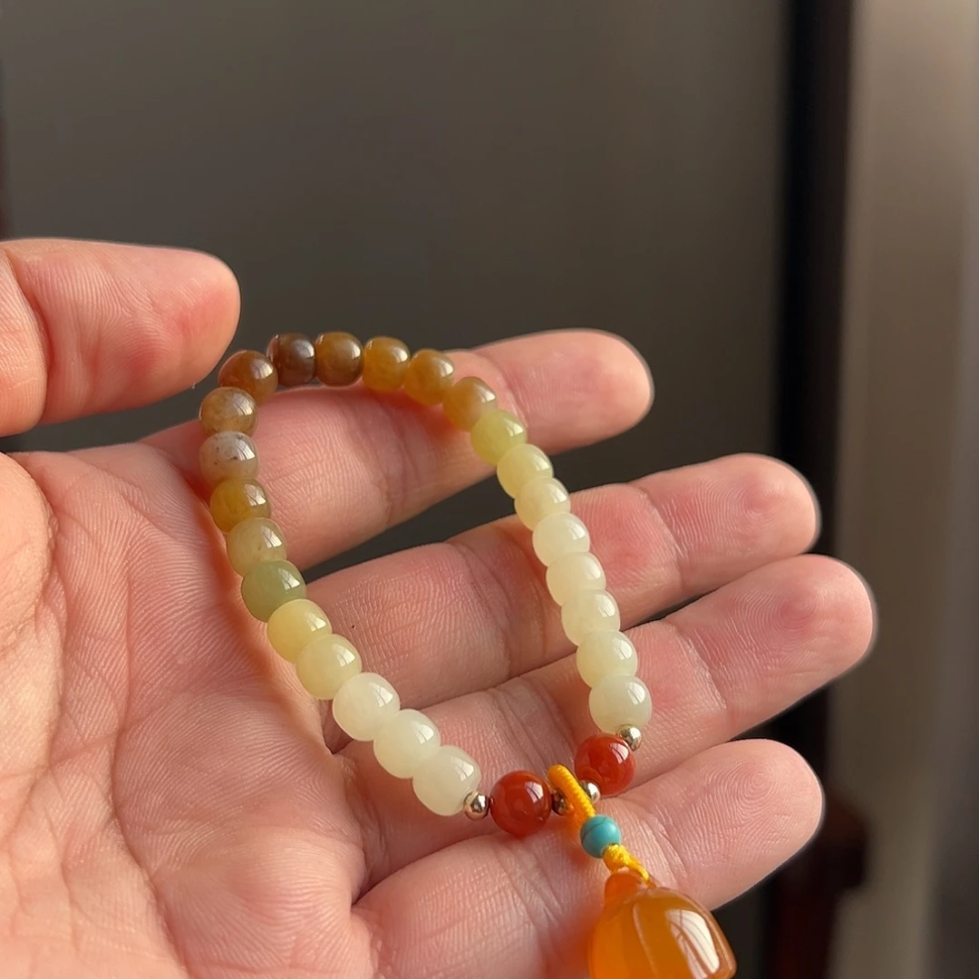 和田玉（糖玉）未镶嵌颈饰天然和田玉手串