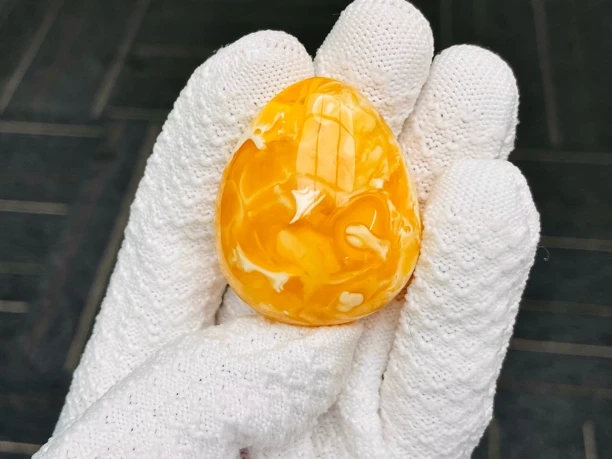 焦皮料橘红拉丝纹水滴 45X37.9X24.3