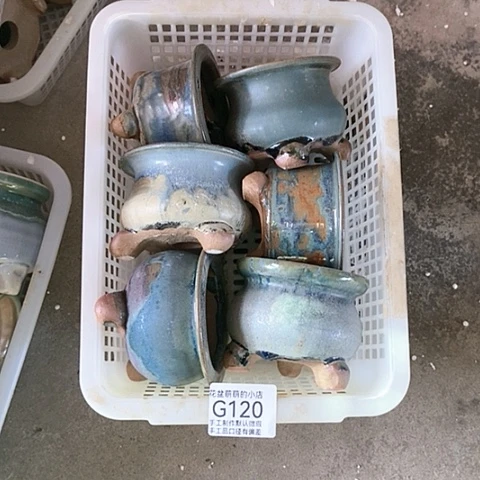 紫砂花盆120微瑕品口径7厘米左右的