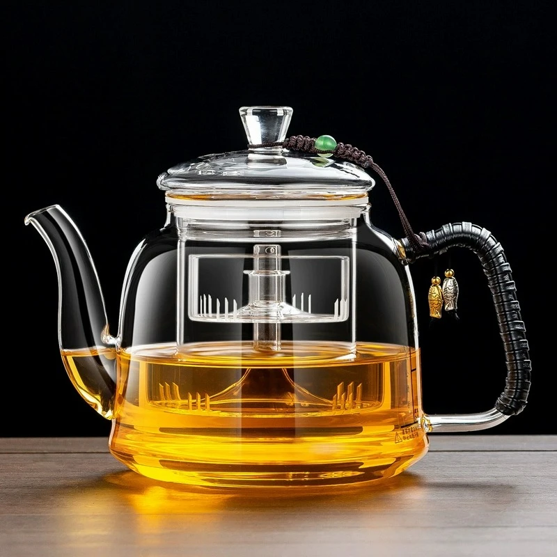 加厚玻璃煮茶壶耐高温高硼硅蒸煮茶器家用泡茶壶电陶炉烧水壶单壶