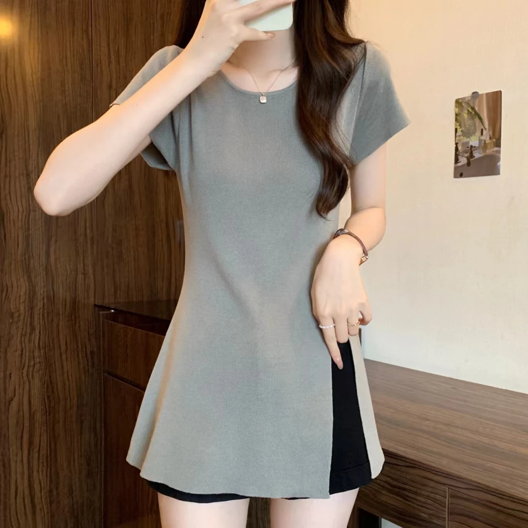 女装夏季法式甜美U领微胖mm收腰上衣