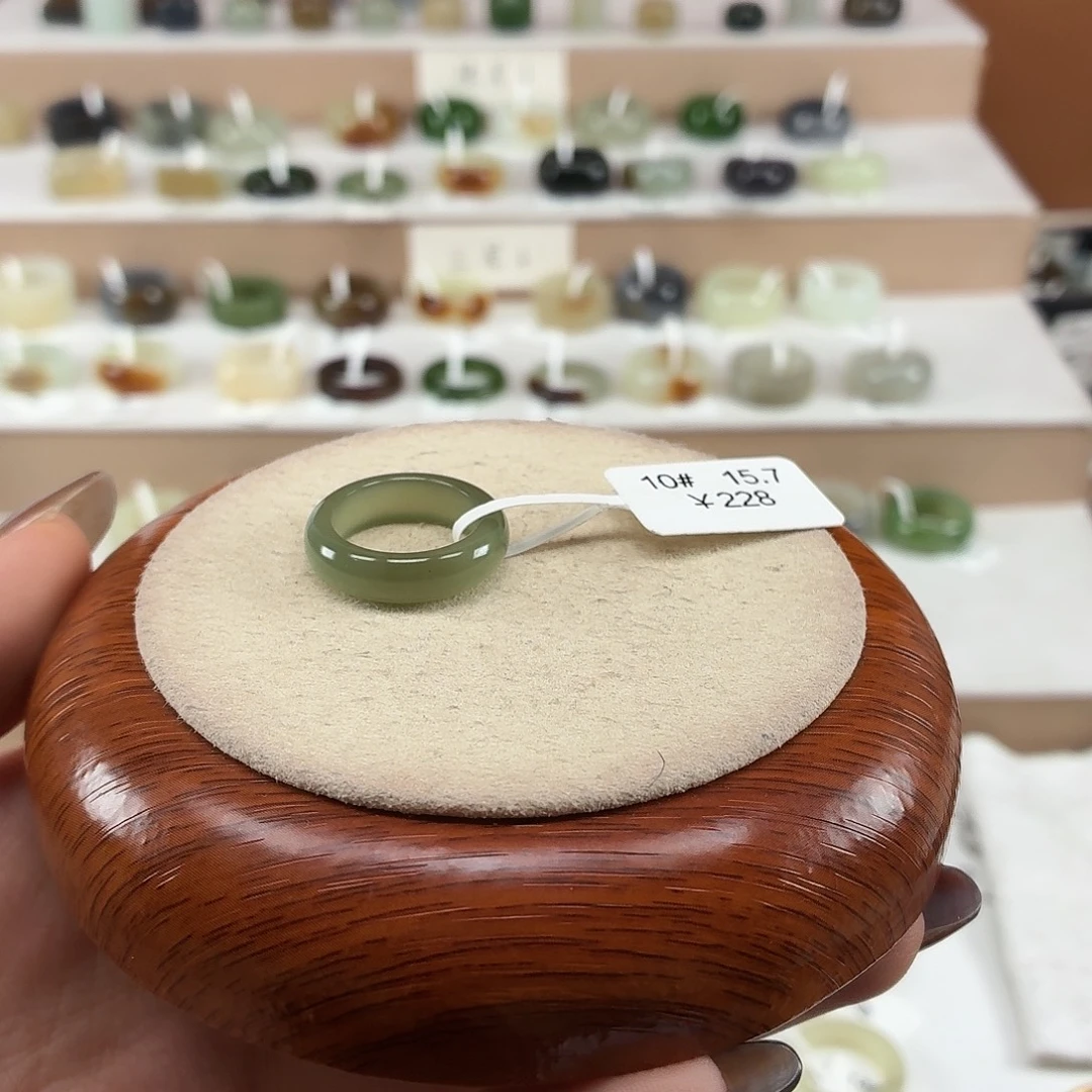 @***海和田玉未镶嵌戒指内径15.7