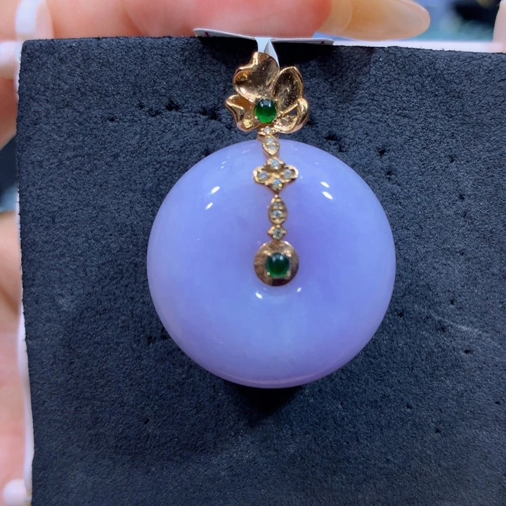 翡翠18K金镶嵌手链翡翠