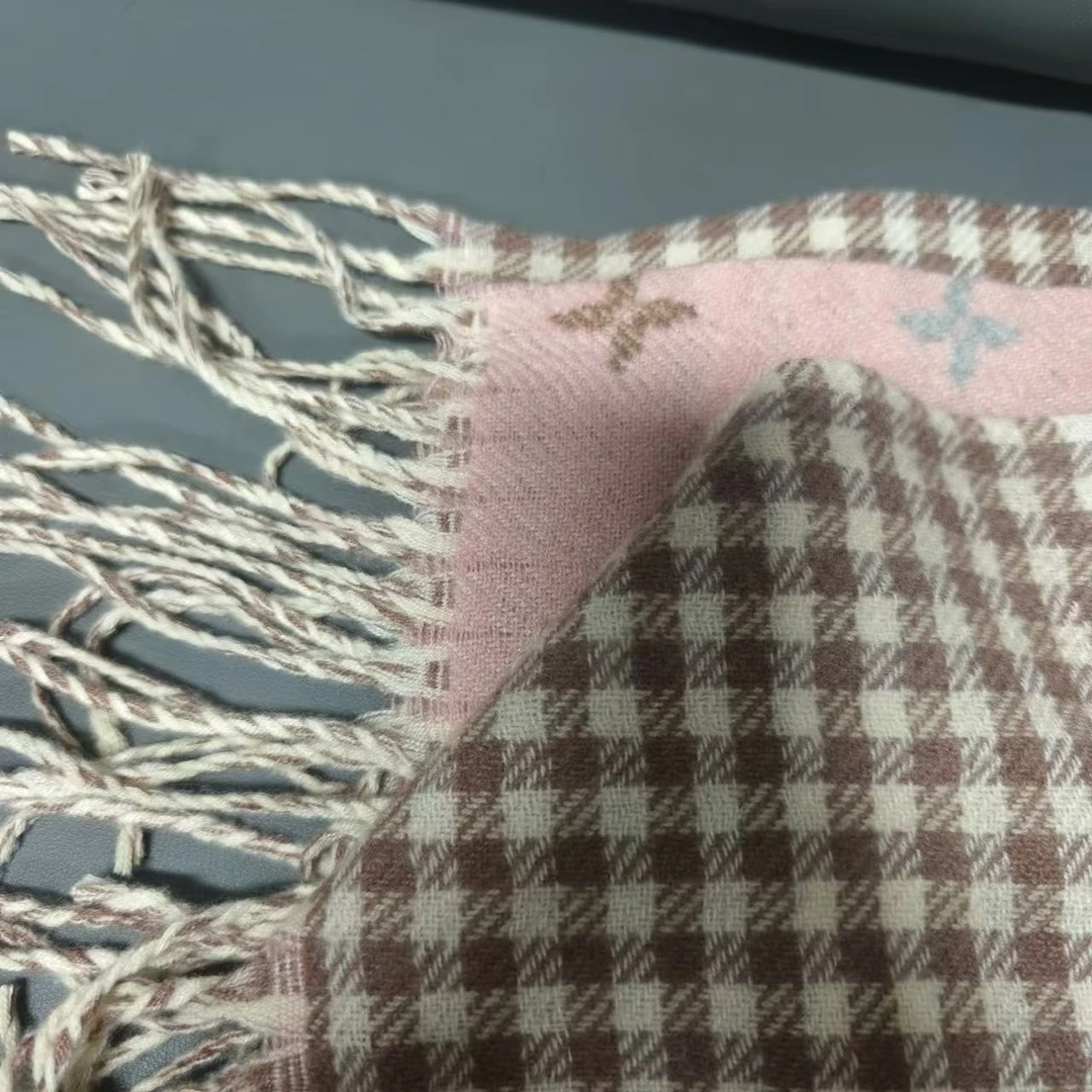 潮流打造女士格子碎花披肩围巾 SJ 10361 碎花粉色