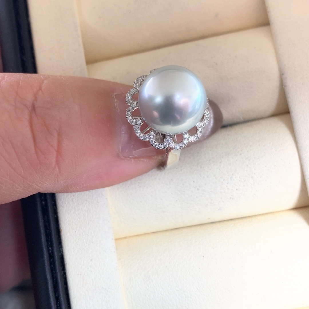 海水珍珠戒指18K金镶嵌