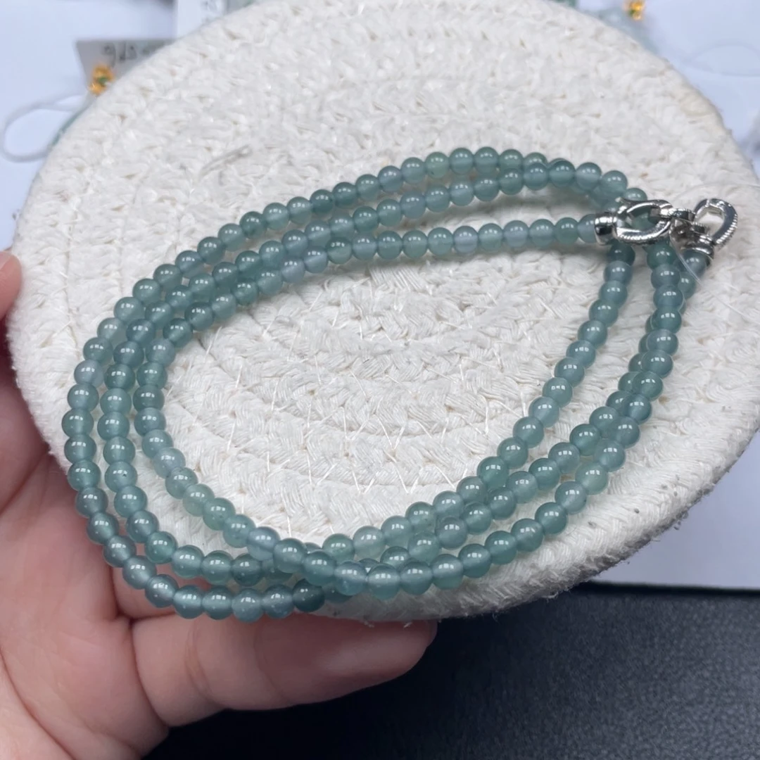 翡翠未镶嵌颈饰天然A货翡翠4mm