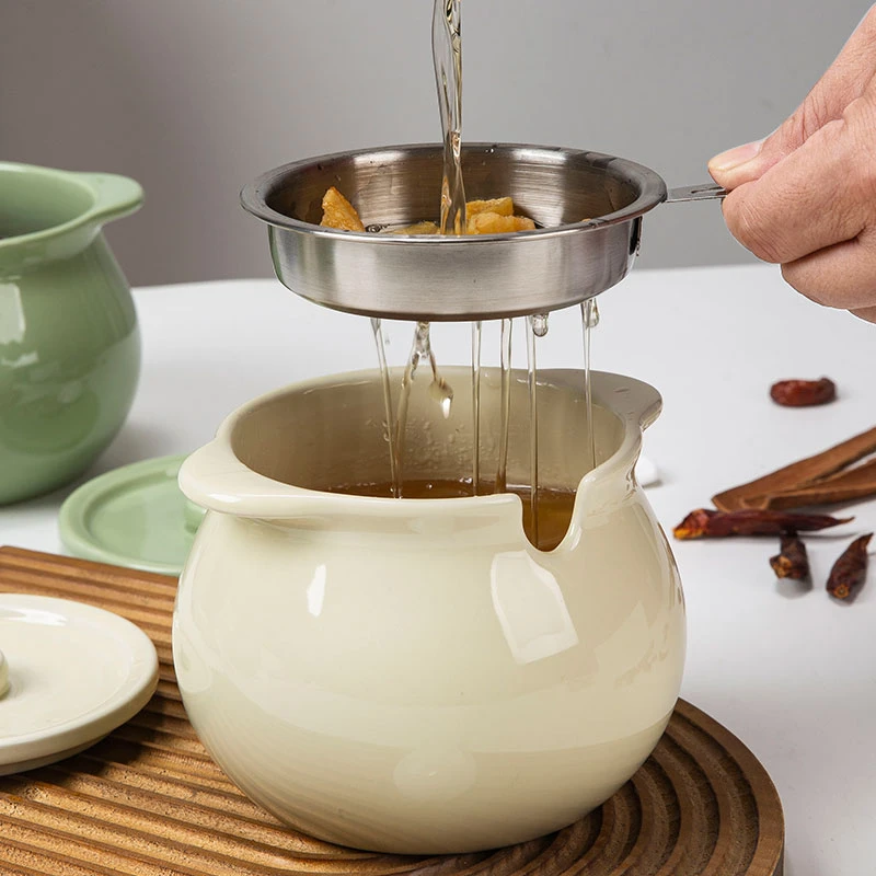 猪油罐带盖家用耐高温陶瓷装荤油辣椒油红油罐子厨房专用储油容器