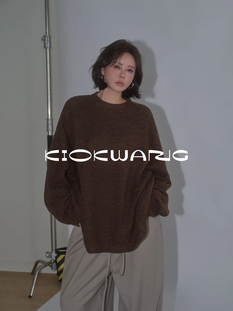KIOKWANG//秋冬慵懒风廓形感 圆领套头落肩针织毛衣男女