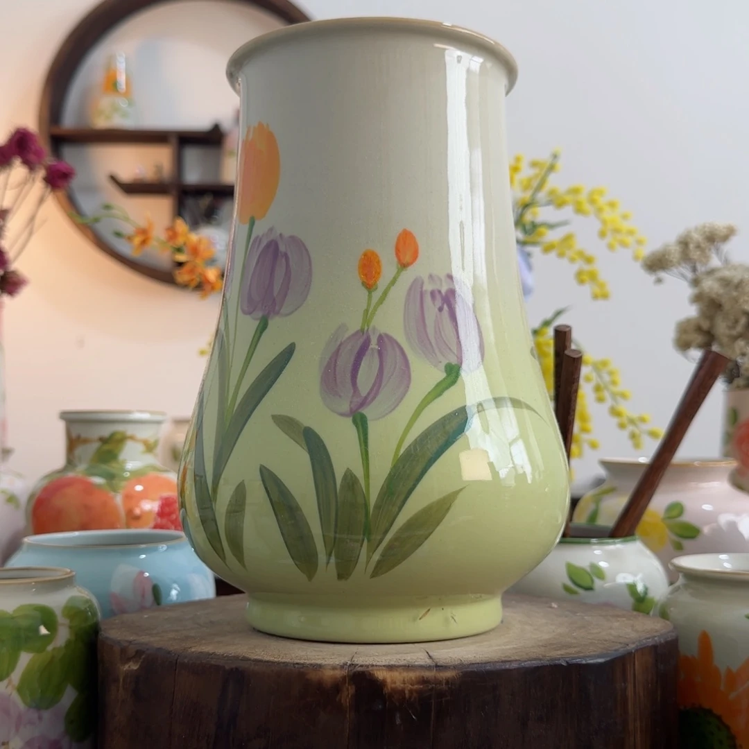 摆件景德镇手绘陶瓷花瓶摆件无孔