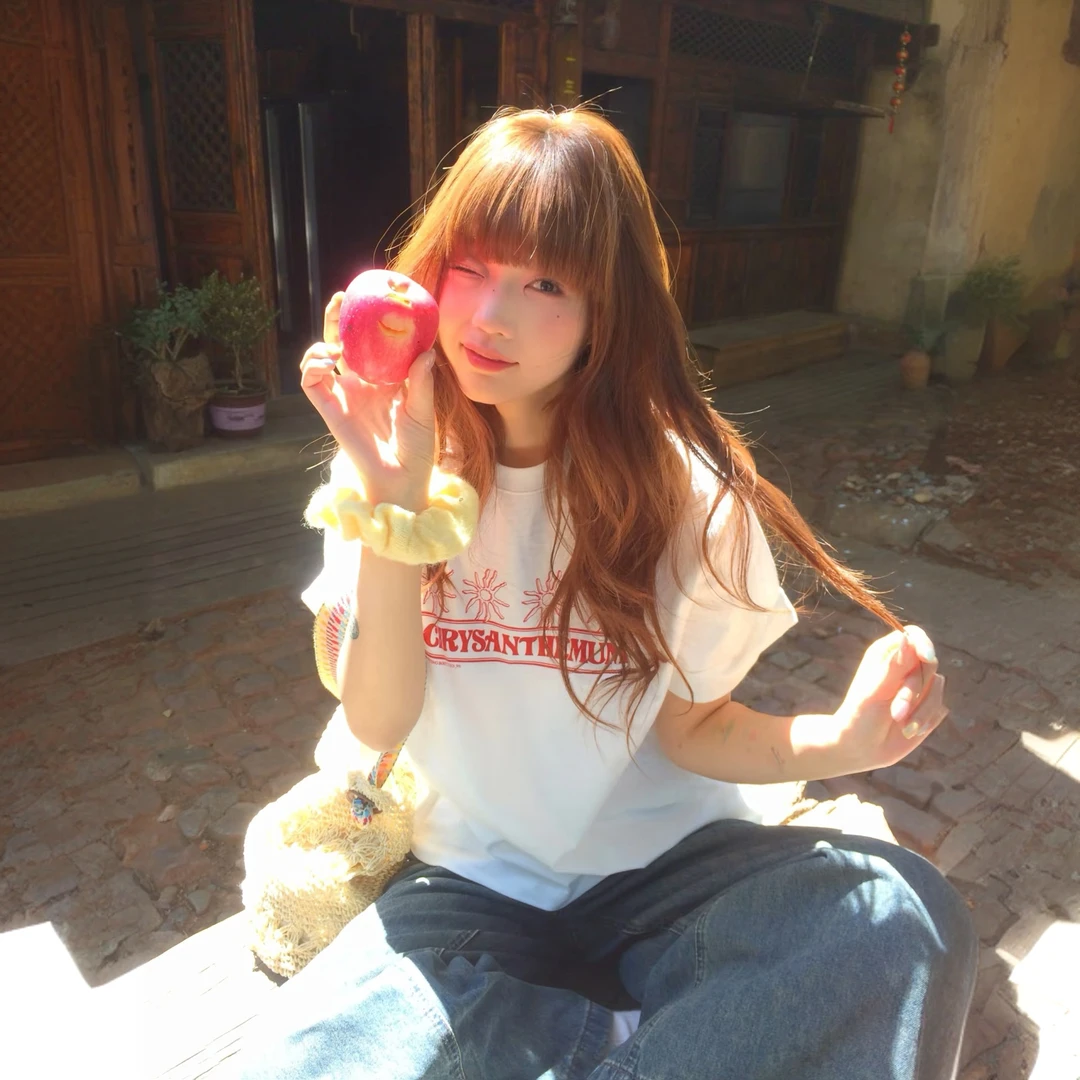 美式高街太阳花印花短袖t恤女夏2025新款宽松慵懒风半袖上衣