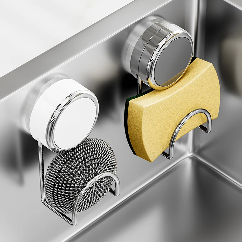 吸盘海绵置物架厨房用品免打孔水槽盖百洁布挂钩钢丝球水池沥水架