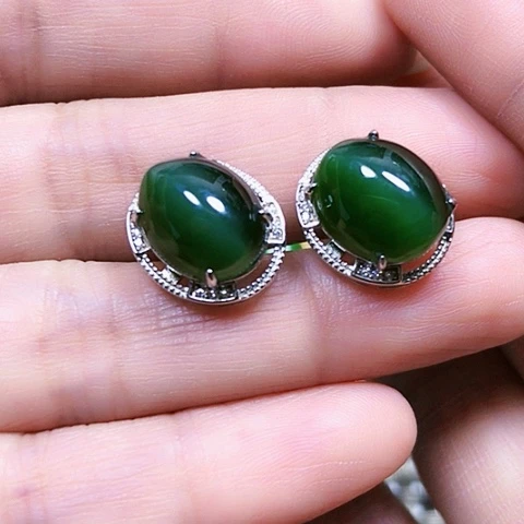 和田玉银S925镶嵌戒指