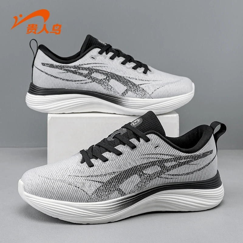 贵人鸟春季飞织透气百搭休闲运动潮流轻便时尚男士跑步鞋P5B2277