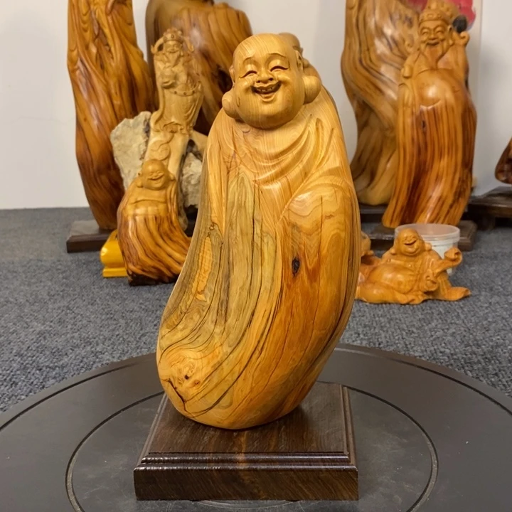 柏木（崖柏）弥勒佛摆件