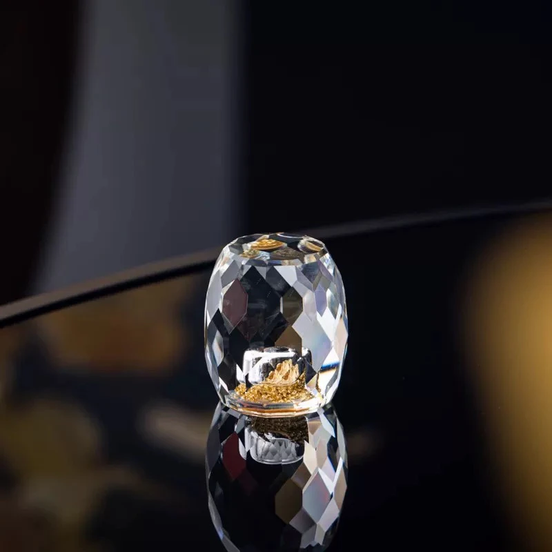 水晶 玻璃盖置高档水晶镶嵌金箔创意茶壶盖子托盖架茶道配件