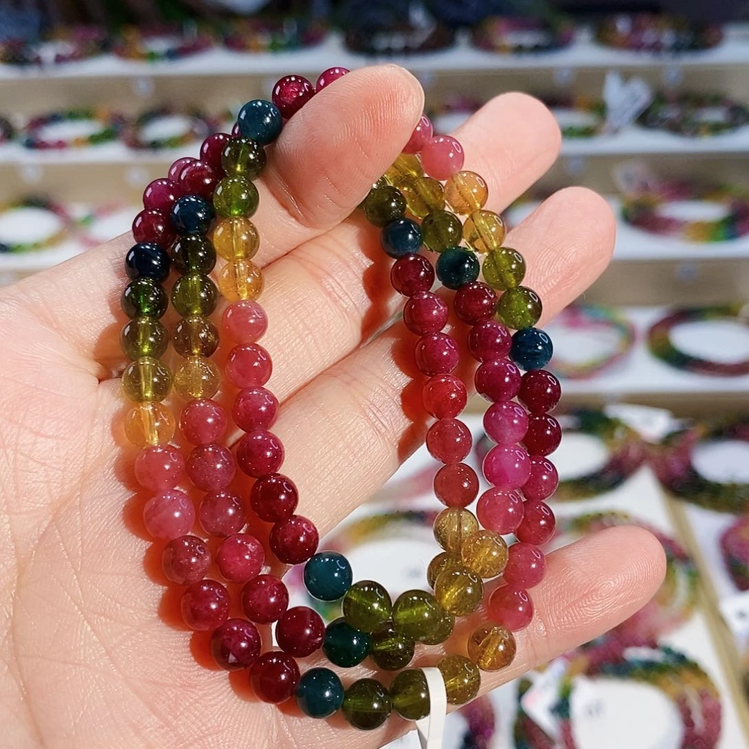 碧玺手链未镶嵌G2409三圈颜色微差