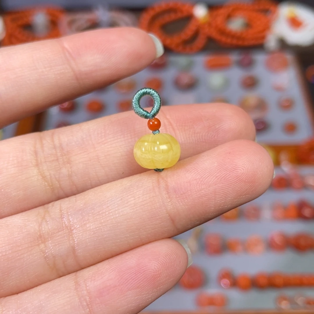 蜜蜡未镶嵌裸石南瓜珠