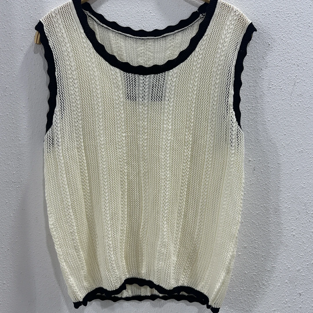 ［姸姐优选］DM8122.轻熟风宽松型背心圆领百搭气质时尚舒适无袖