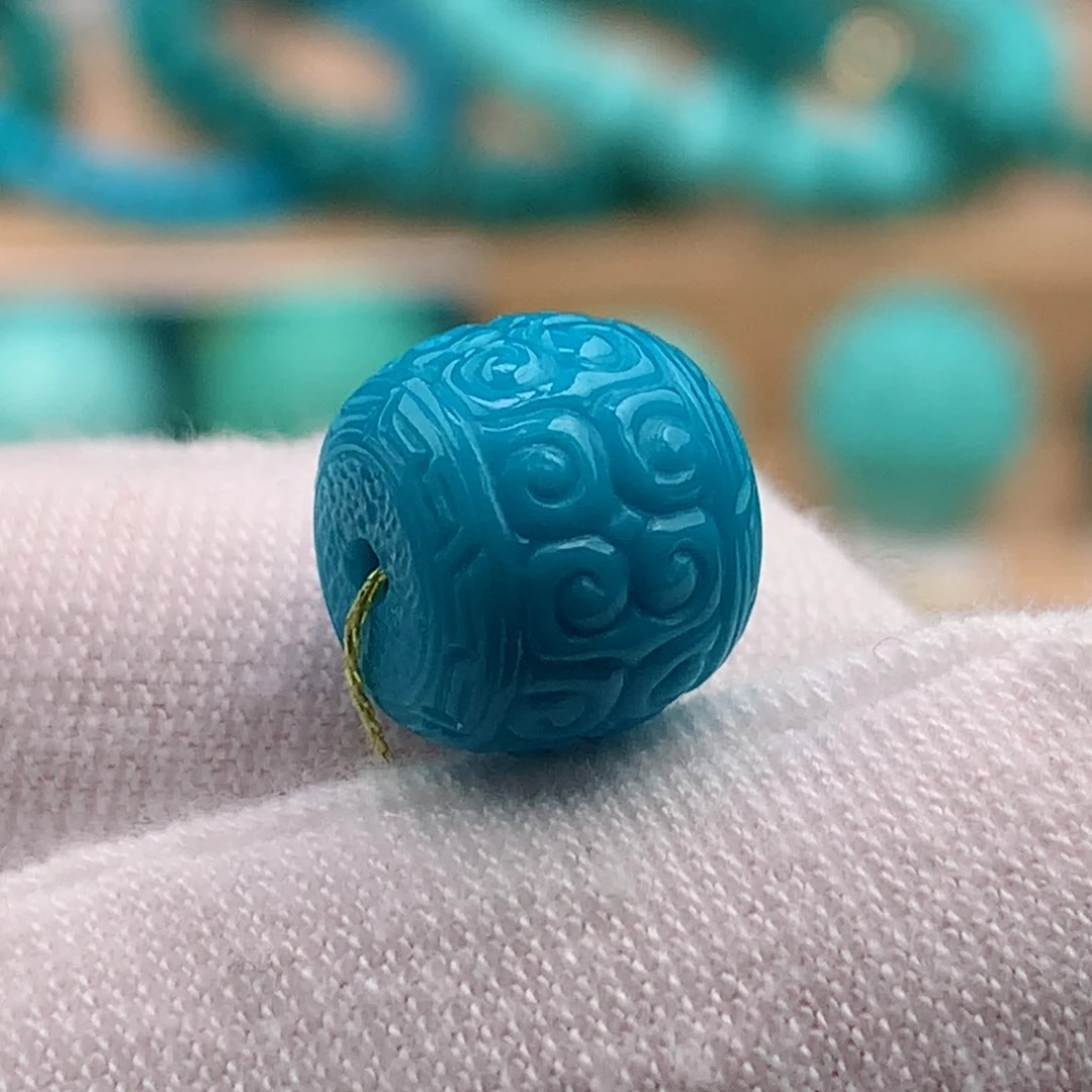 绿松石珠宝奇石未镶嵌10.3✖️9.3mm