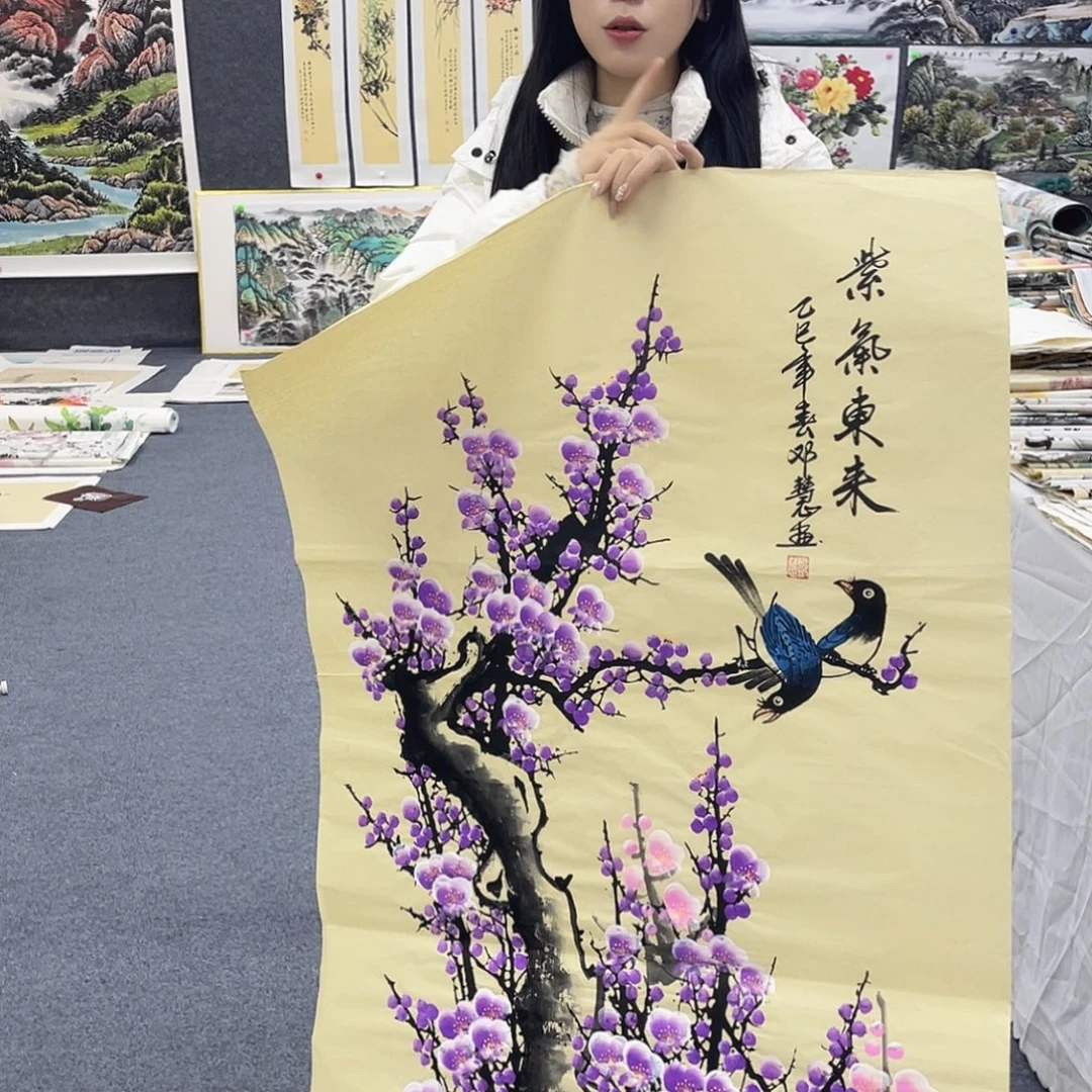 国画国画作品小姐姐放漏中